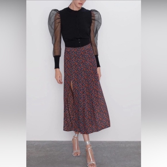 Zara midi floral skirt - Picture 3 of 4